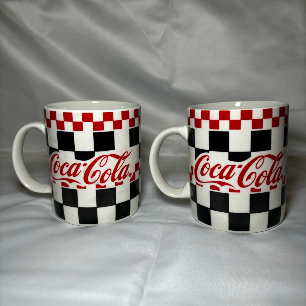 Vintage Coca-Cola checkers Mugs 1996 Coffee/tea cup